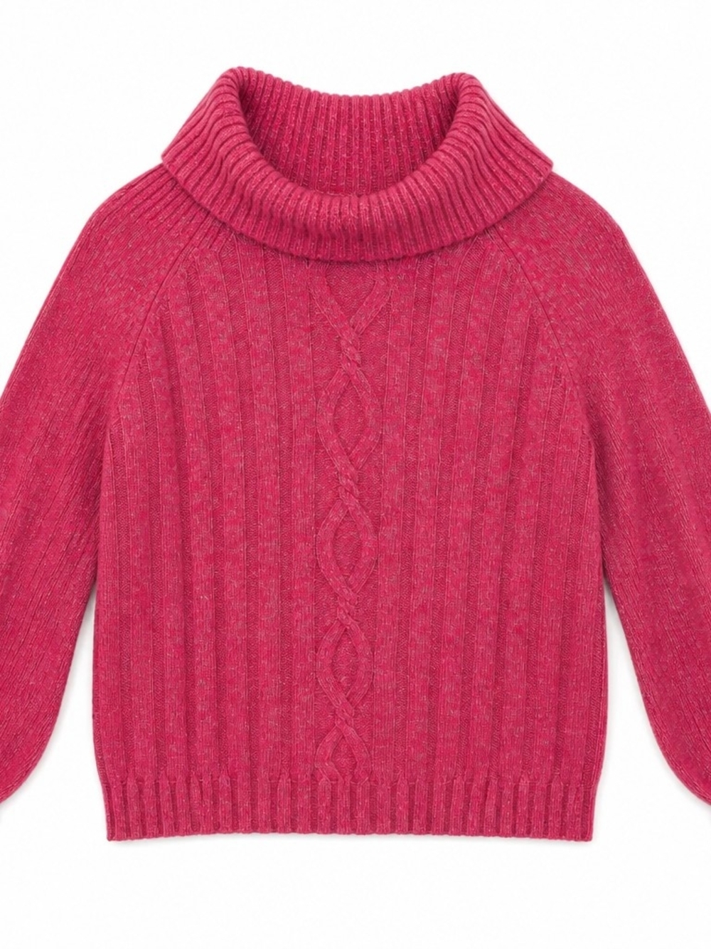 Talbots Plus 1X NWT Merino Wool Cotton Cable Knit Cowl Neck Sweater